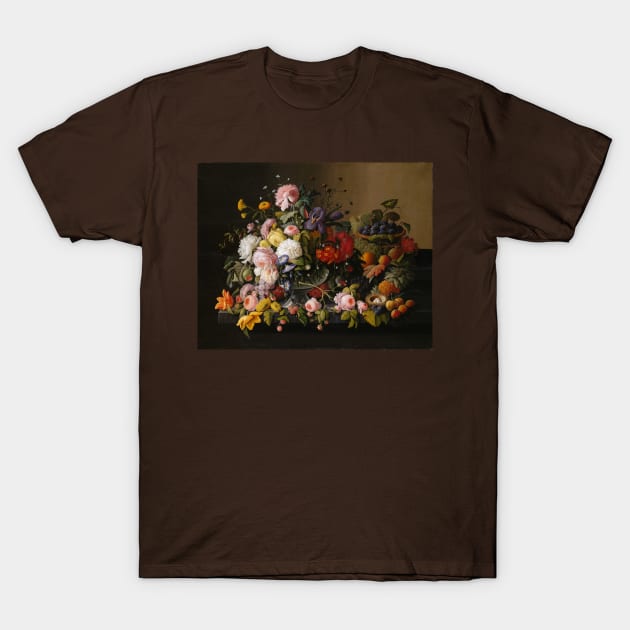 Still Life: Flowers and Fruit by Severin Roesen T-Shirt by Amanda1775